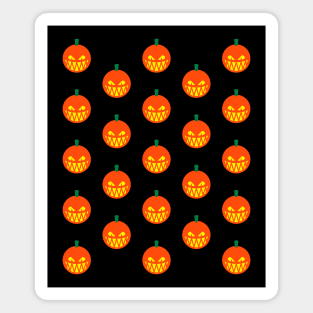 Halloween Pumpkins (Jack O’Lanterns / Pattern / 3C) Magnet